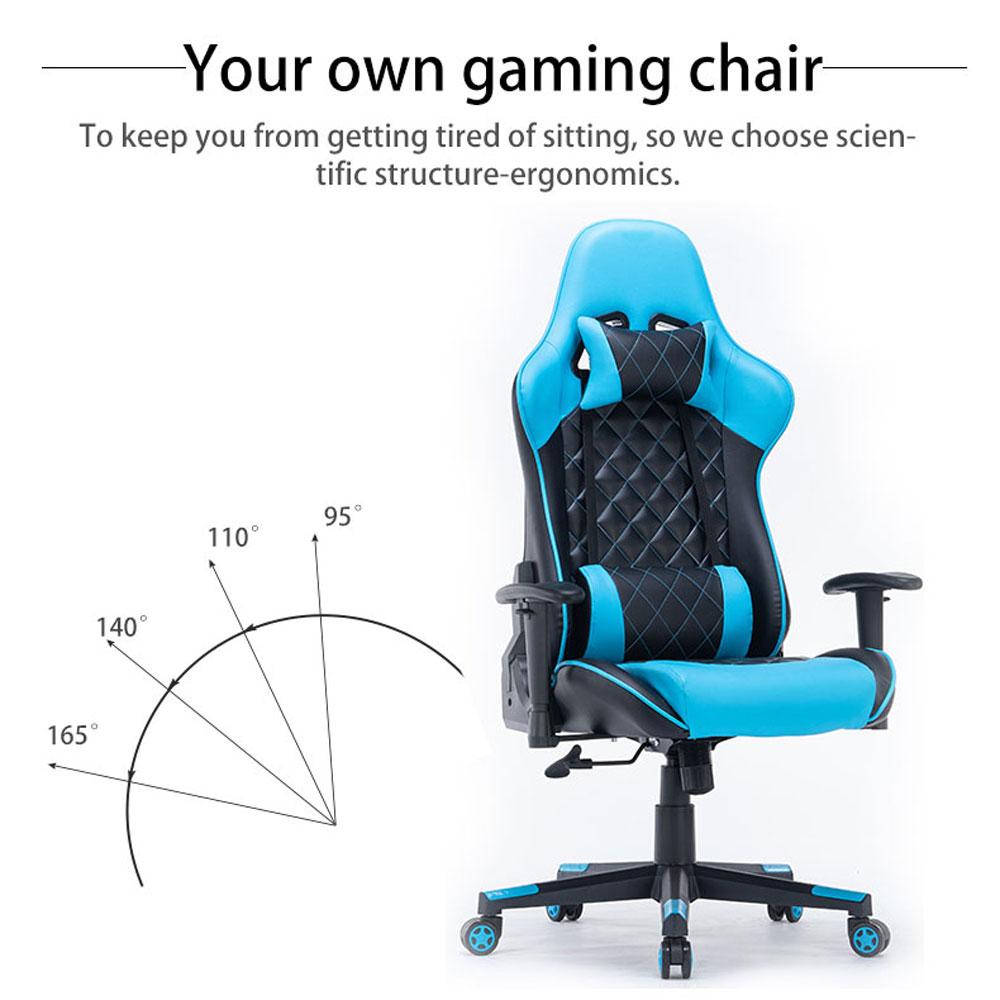 Gaming Chair | Ergonomic Racing Chair | 165° Reclining Gaming Seat | 3D Armrest | Footrest | White Black