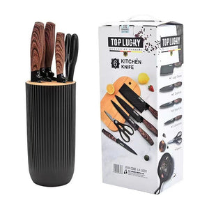 6-Piece Kitchen Knife Set | Non-Stick Stainless Steel Blades | Universal Knife Block