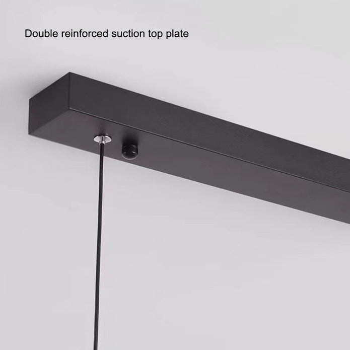 Modern Minimalist Trapezoid Pendant Light | Adjustable LED Bar Light | Black