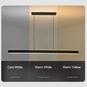 Modern Minimalist Trapezoid Pendant Light | Adjustable LED Bar Light | Black