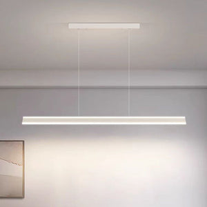 Modern Minimalist Trapezoid Pendant Light | Adjustable LED Bar Light | White