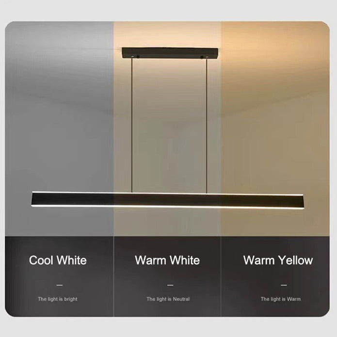 Modern Minimalist Trapezoid Pendant Light | Adjustable LED Bar Light | White