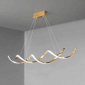 120cm Modern Minimalist Titanium Gold Pendant Light | Adjustable LED Chandelier