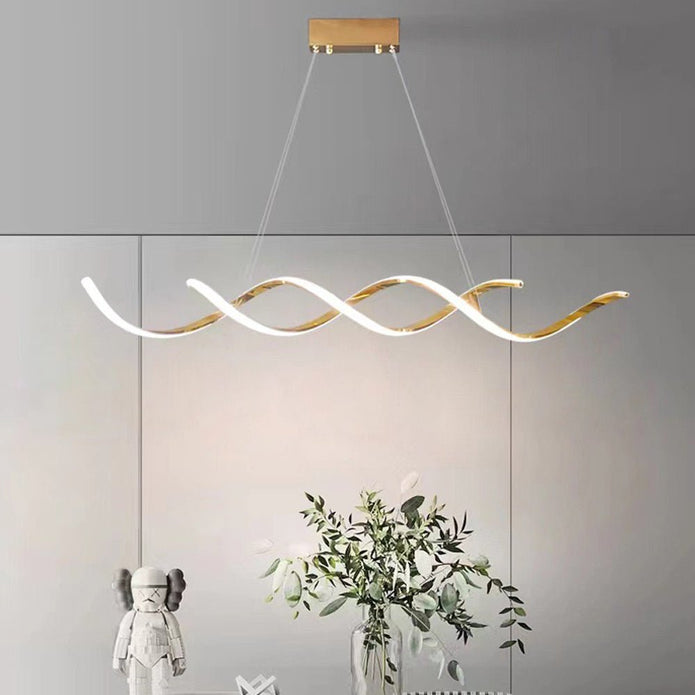 120cm Modern Minimalist Titanium Gold Pendant Light | Adjustable LED Chandelier