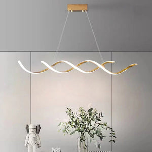 120cm Modern Minimalist Titanium Gold Pendant Light | Adjustable LED Chandelier