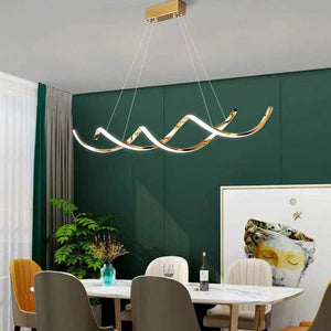 120cm Modern Minimalist Titanium Gold Pendant Light | Adjustable LED Chandelier