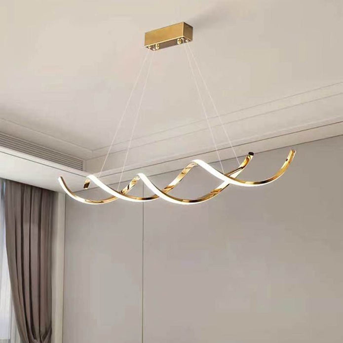 120cm Modern Minimalist Titanium Gold Pendant Light | Adjustable LED Chandelier