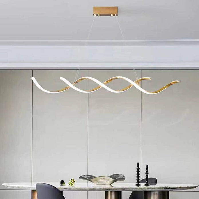 120cm Modern Minimalist Titanium Gold Pendant Light | Adjustable LED Chandelier
