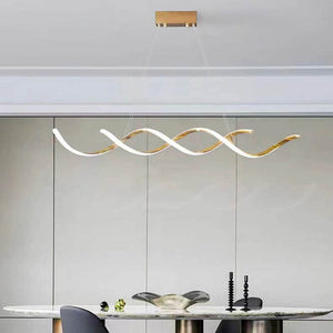 120cm Modern Minimalist Titanium Gold Pendant Light | Adjustable LED Chandelier