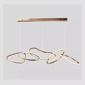 Nordic Minimalist Rose Gold LED Pendant Light | Adjustable Modern Ring Chandelier | 120cm