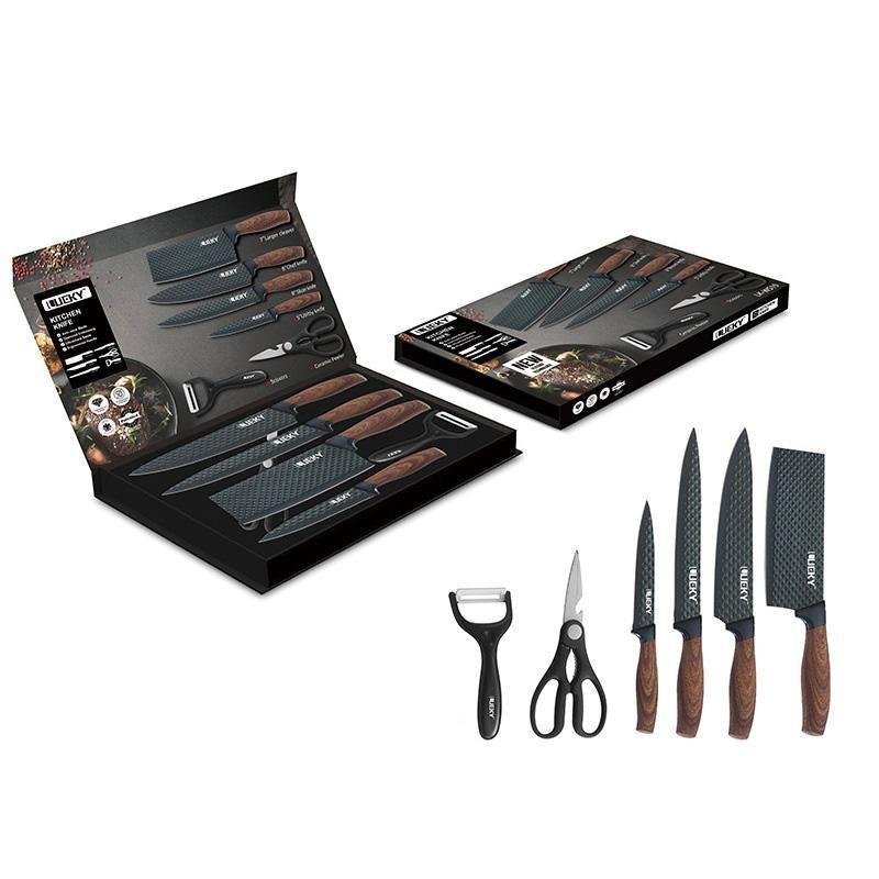6-Piece Kitchen Knife Set | Everich Chef Knives | Stainless Steel | Nonstick | Scissors