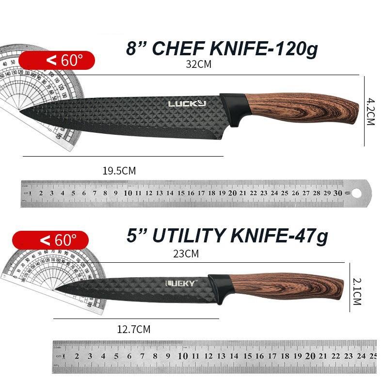 6-Piece Kitchen Knife Set | Everich Chef Knives | Stainless Steel | Nonstick | Scissors