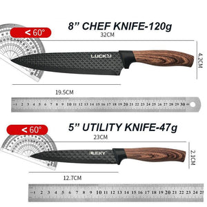 6-Piece Kitchen Knife Set | Everich Chef Knives | Stainless Steel | Nonstick | Scissors