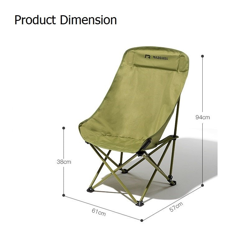 RAZOJESS Enlarged Moon Chair | Outdoor Camping Fishing Picnic | Green