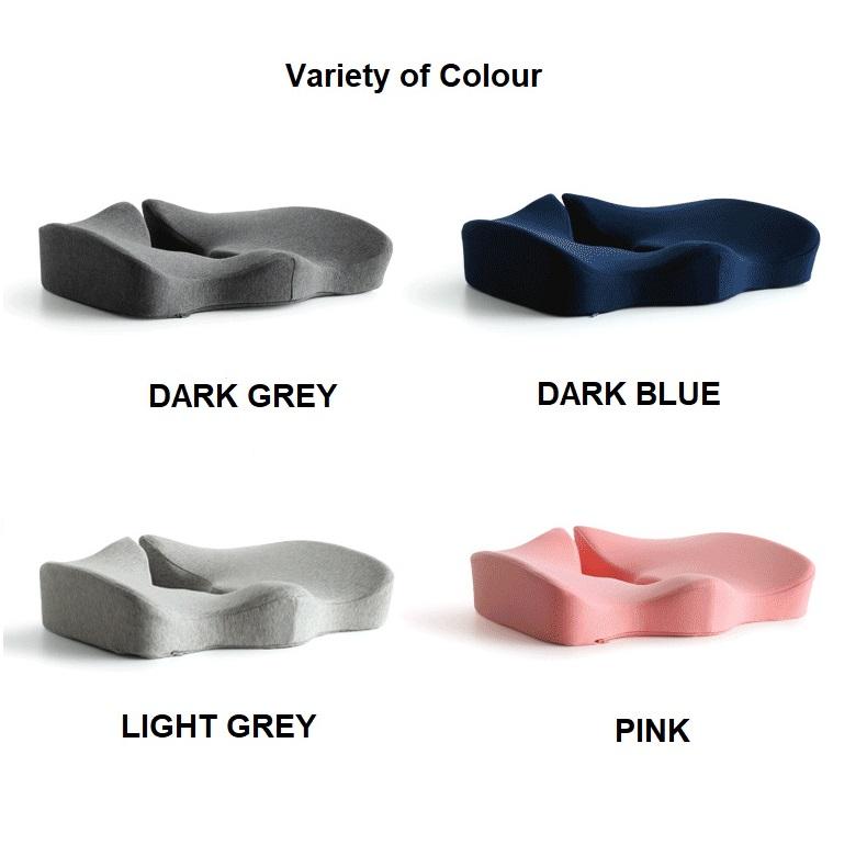 Premium Memory Foam Seat Cushion | Coccyx Orthopedic Back Pain Relief Chair Pillow | Office | Dark Grey