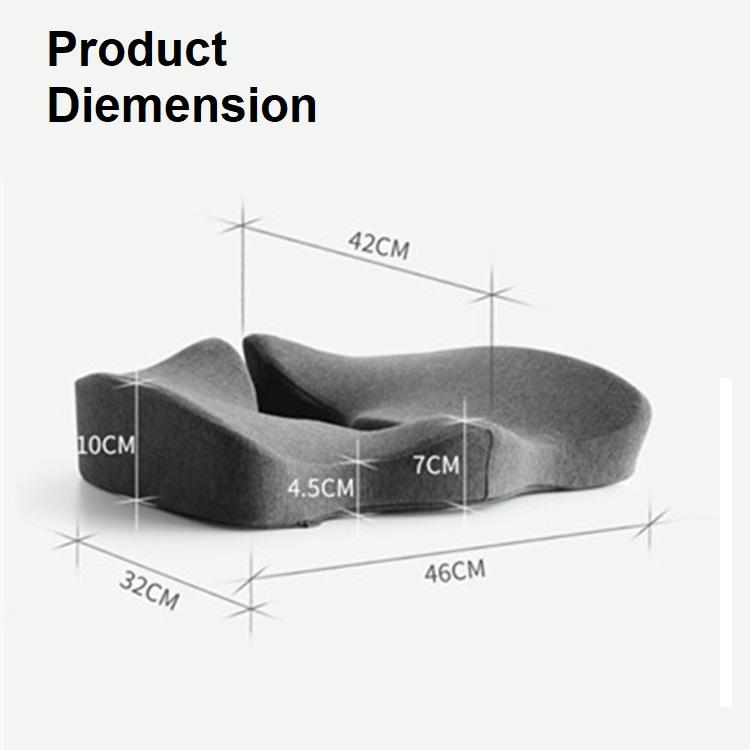 Premium Memory Foam Seat Cushion | Coccyx Orthopedic Back Pain Relief Chair Pillow | Office | Dark Grey