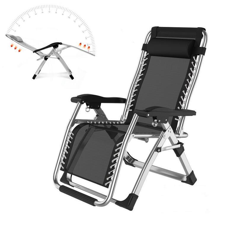 Kingsize Outdoor Folding Reclining Garden Beach Chair | Sun Lounger Deck Recliner | Silver Color