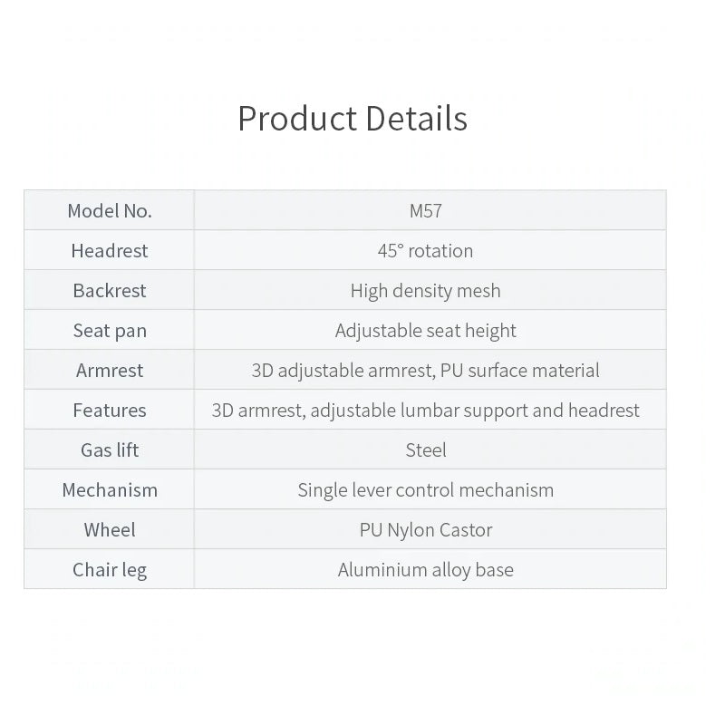 Sihoo M57 Ergonomic Office Chair | Computer Desk Chair | High Back | Breathable | 3D Armrest and Lumbar Support | Grey (without Footrest)