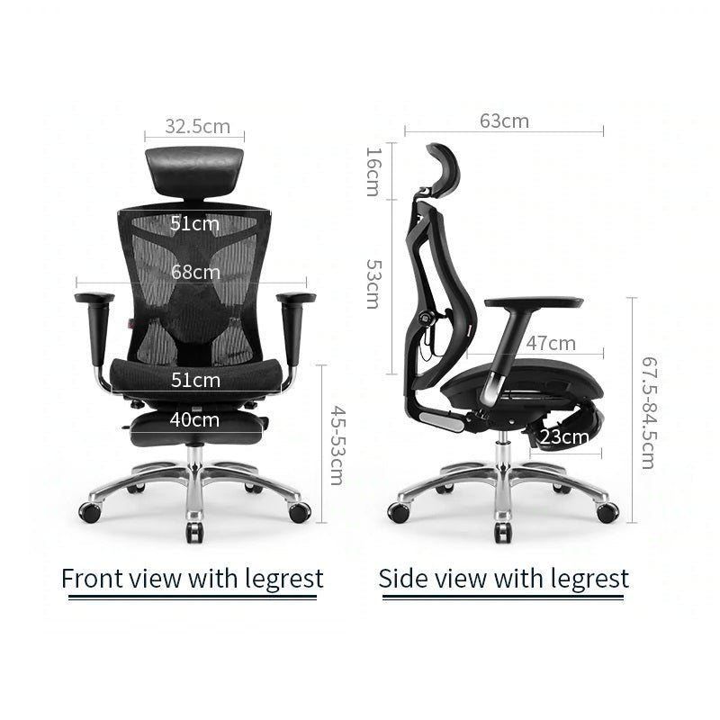 Sihoo Ergonomic Office Chair V1 | 4D Adjustable High-Back | Breathable with Footrest and Lumbar Support | Grey