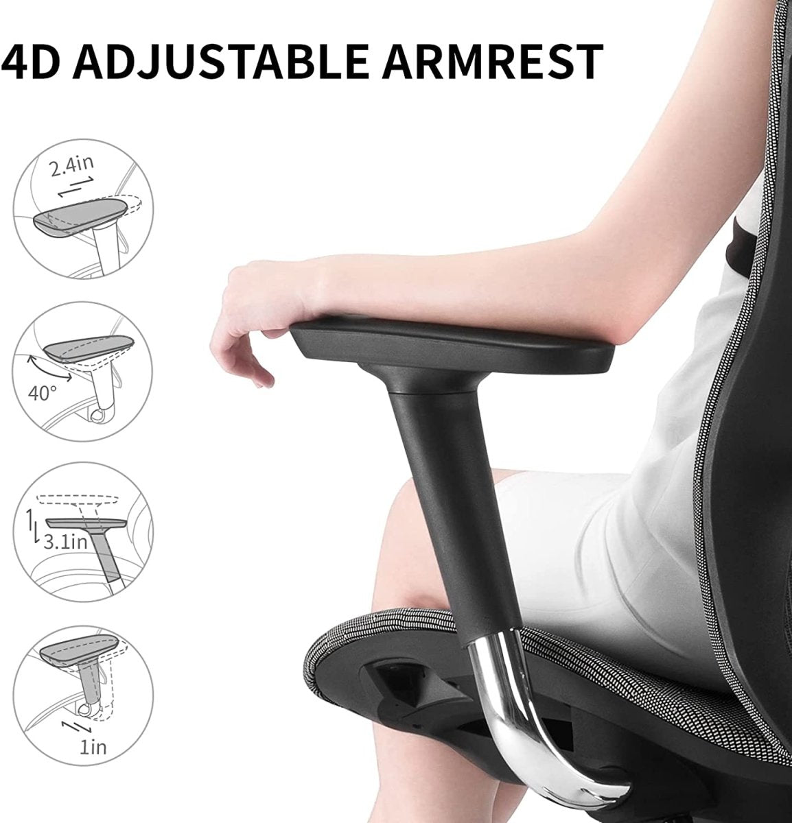 Sihoo Ergonomic Office Chair V1 | 4D Adjustable High-Back | Breathable with Footrest and Lumbar Support | Grey
