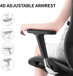 Sihoo Ergonomic Office Chair V1 | 4D Adjustable High-Back | Breathable with Footrest and Lumbar Support | Grey