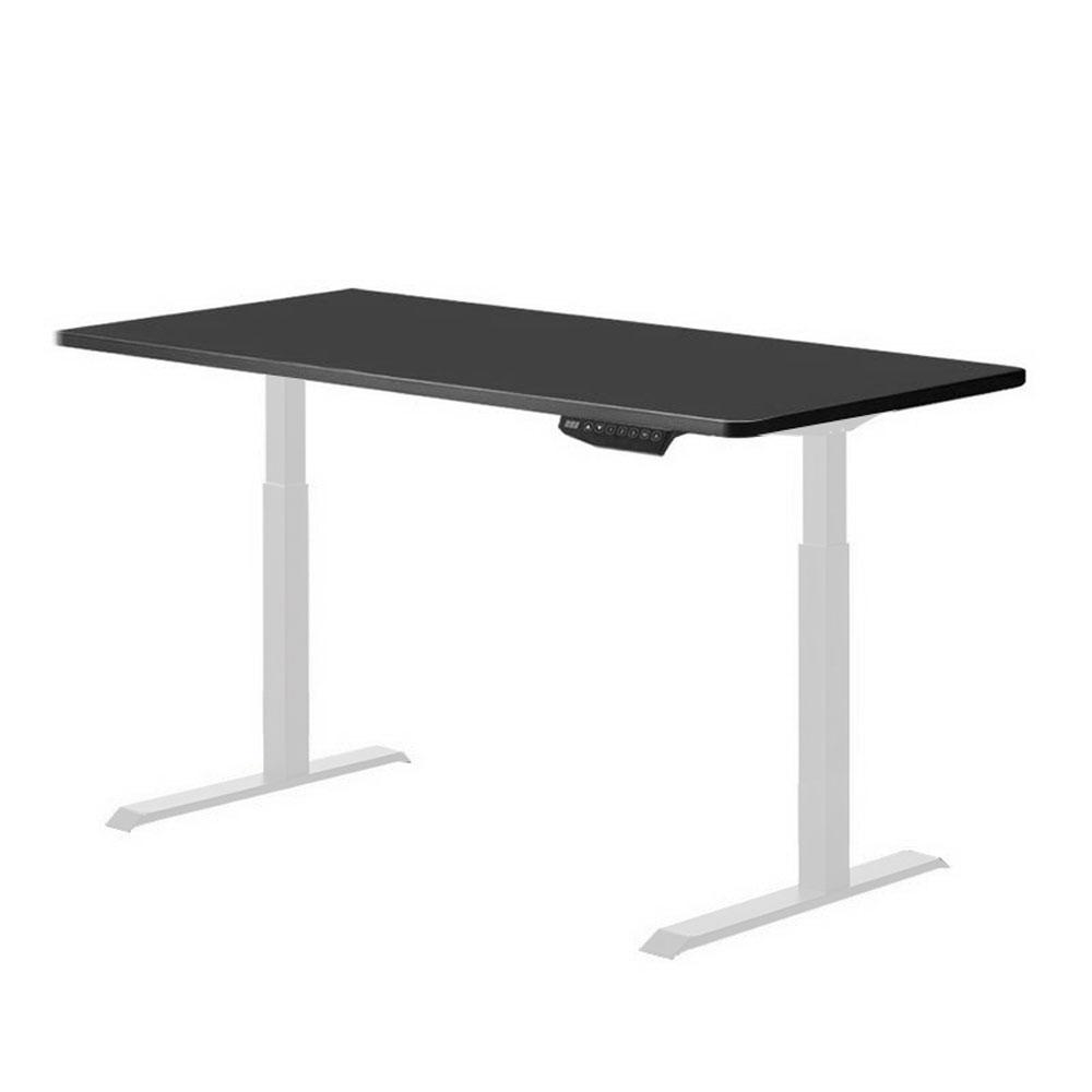 140cm Standing Desk | Height Adjustable | Sit Stand Motorised | Grey Single Motor Frame | Black Top