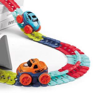 Changeable Track In The Dark Track with LED Light-Up Race Car | Flexible Track Toy | 92