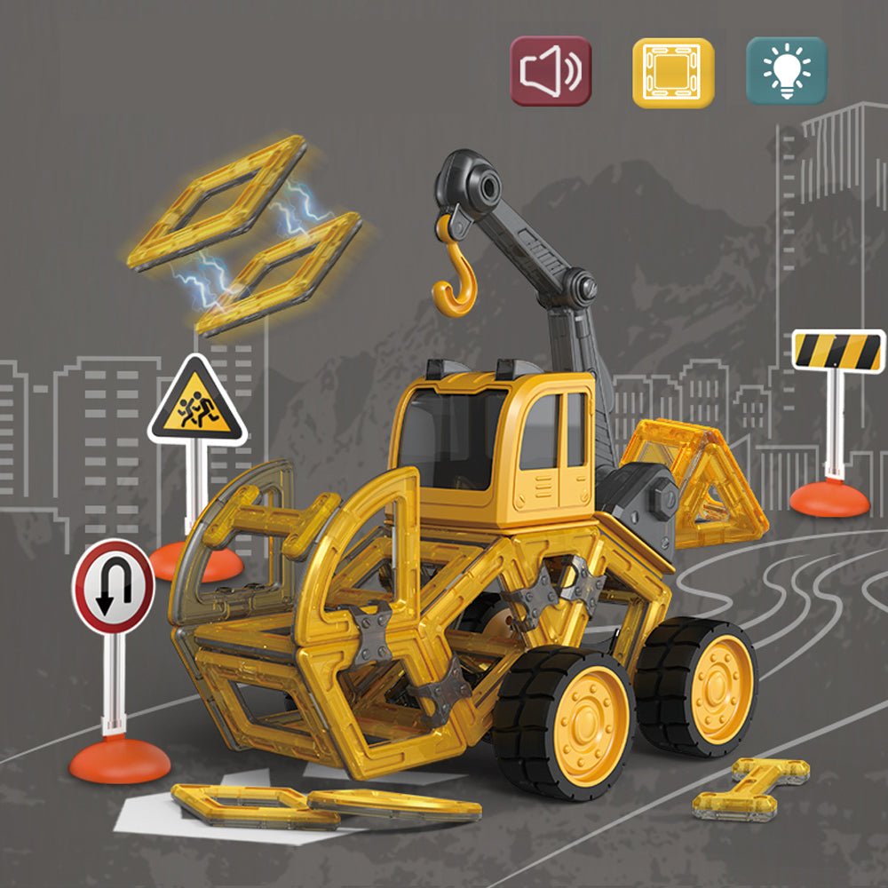 DanBaoLe Magnetic Truck DIY Assembly | Engineering Vehicle with Music Lights | Christmas Gift