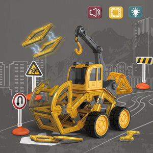 DanBaoLe Magnetic Truck DIY Assembly | Engineering Vehicle with Music Lights | Christmas Gift