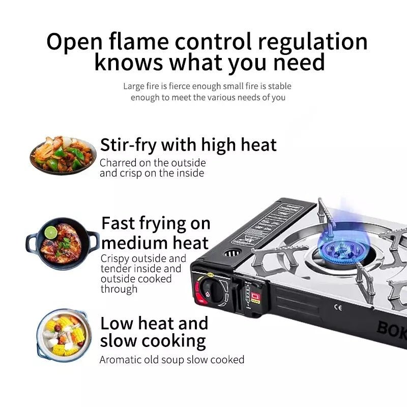 Butane Stove | 2 Burner | Portable Countertop Camping Cooker with Carry Case & Baking Tray