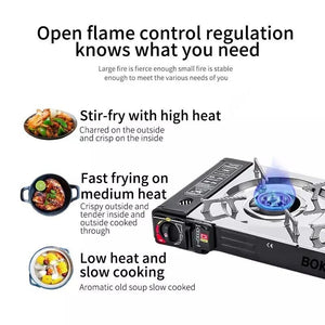 Butane Stove | 2 Burner | Portable Countertop Camping Cooker with Carry Case & Baking Tray