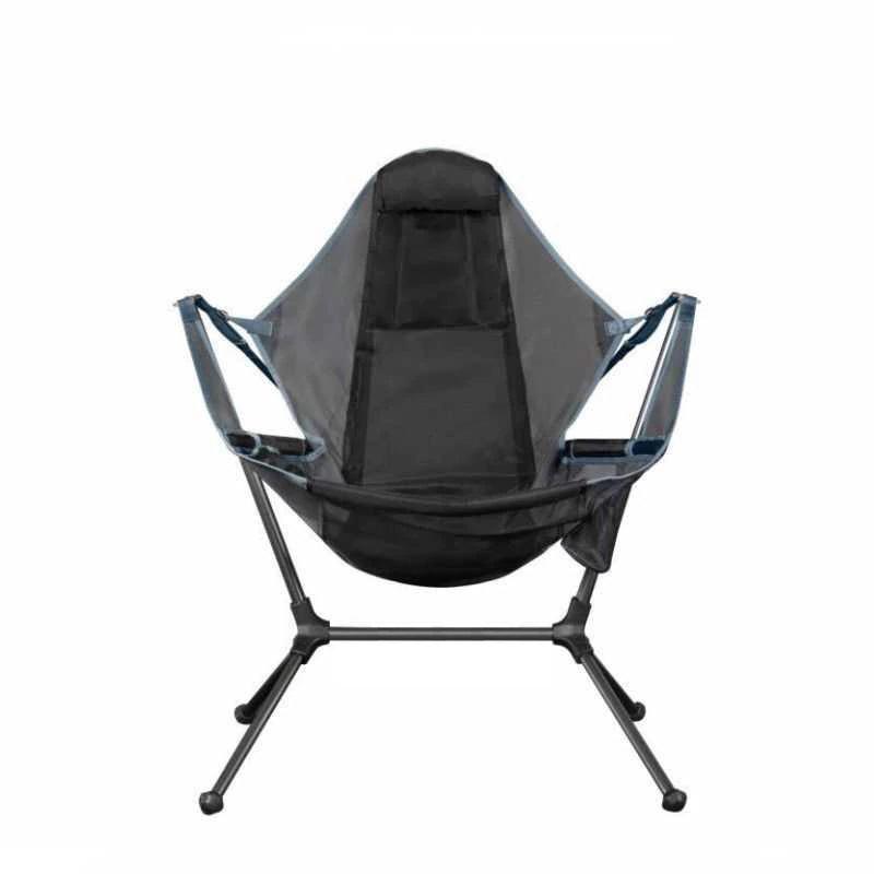 Camping Chair | Foldable Swing Luxury Recliner | Relaxation Swinging Comfort | Lean Back | Outdoor Folding Chair | Outdoor Freestyle | Portable Rocking Chair | Grey