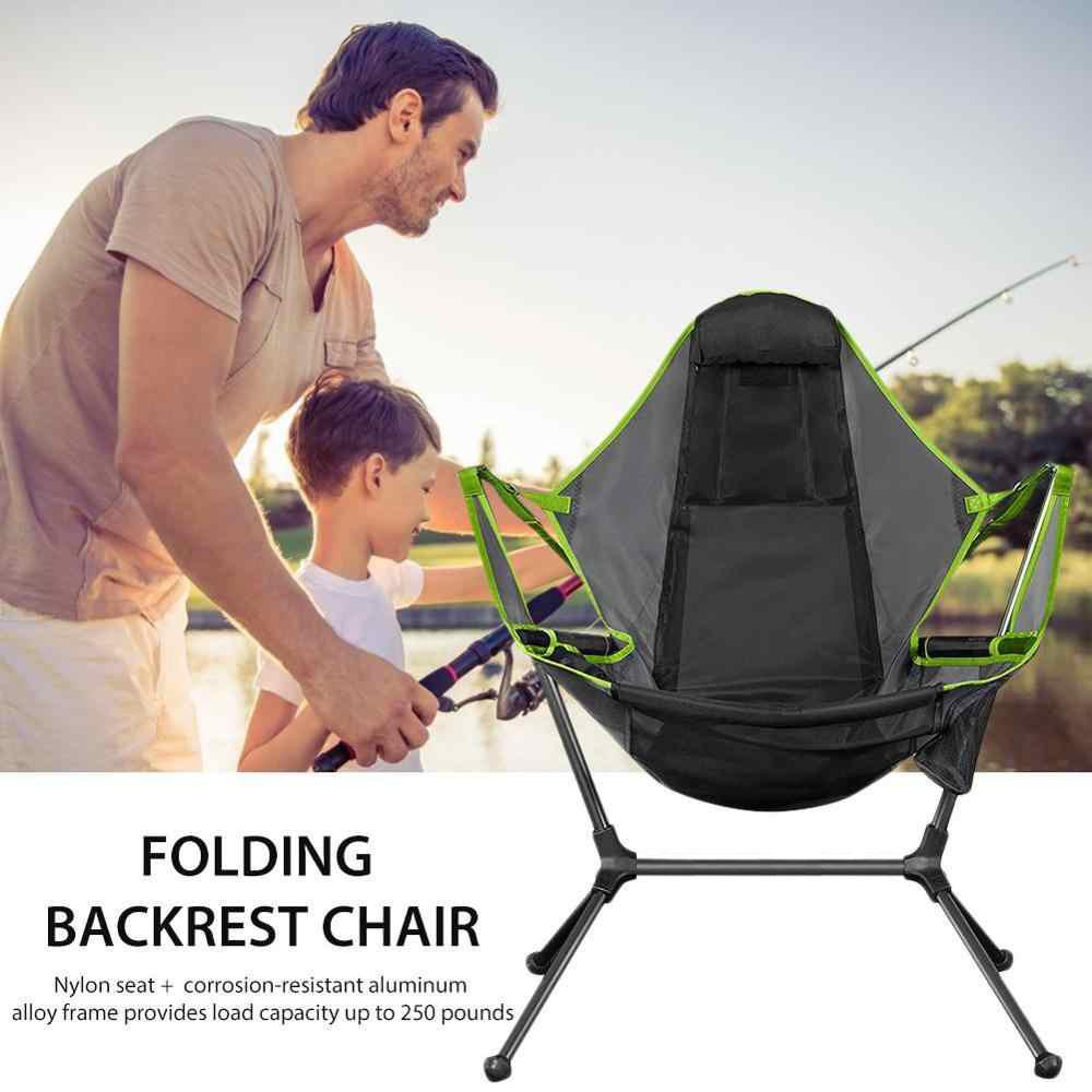 Camping Chair | Foldable Swing Luxury Recliner | Relaxation Swinging Comfort | Lean Back | Outdoor Folding Chair | Outdoor Freestyle | Portable Rocking Chair | Grey