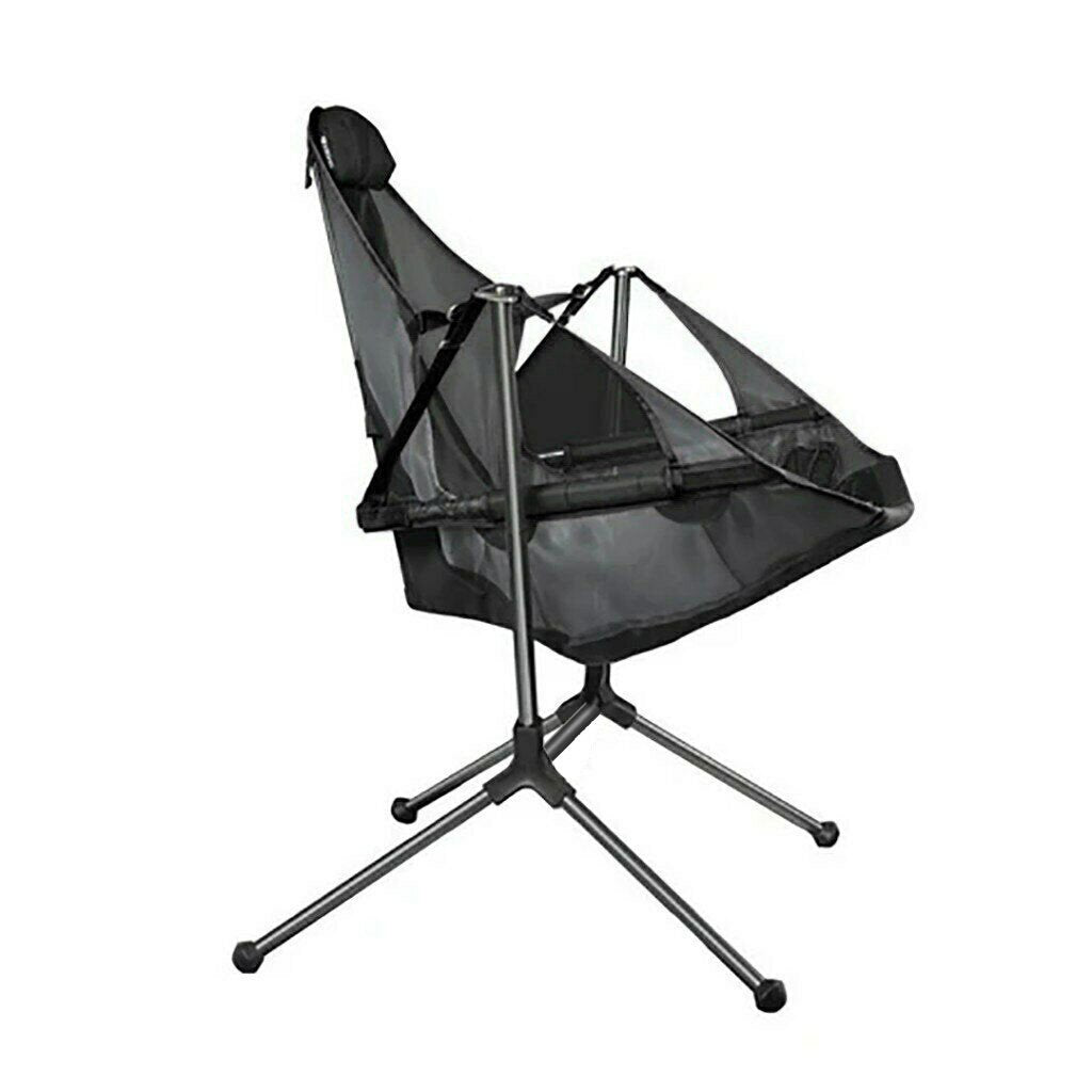 Camping Chair | Foldable Swing Luxury Recliner | Relaxation Swinging Comfort | Lean Back | Outdoor Folding Chair | Outdoor Freestyle | Portable Rocking Chair | Grey