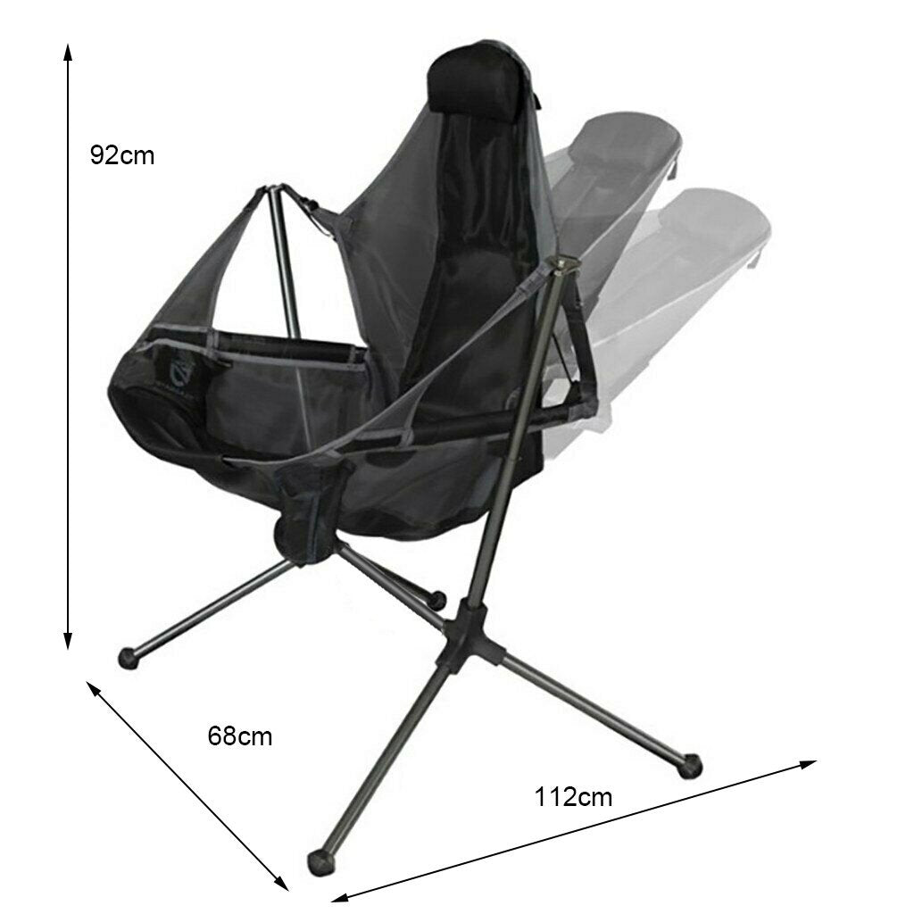 Camping Chair | Foldable Swing Luxury Recliner | Relaxation Swinging Comfort | Lean Back | Outdoor Folding Chair | Outdoor Freestyle | Portable Rocking Chair | Red