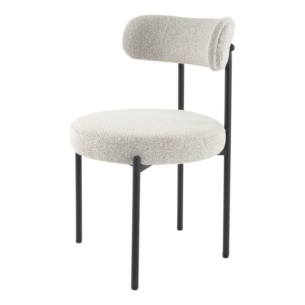 Luxe Boucle Cushioned Elsa Dining Chairs | White Quartz
