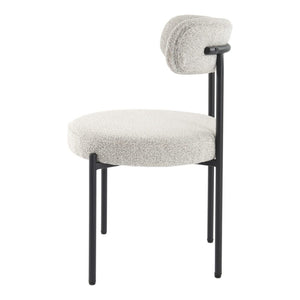 Luxe Boucle Cushioned Elsa Dining Chairs | White Quartz