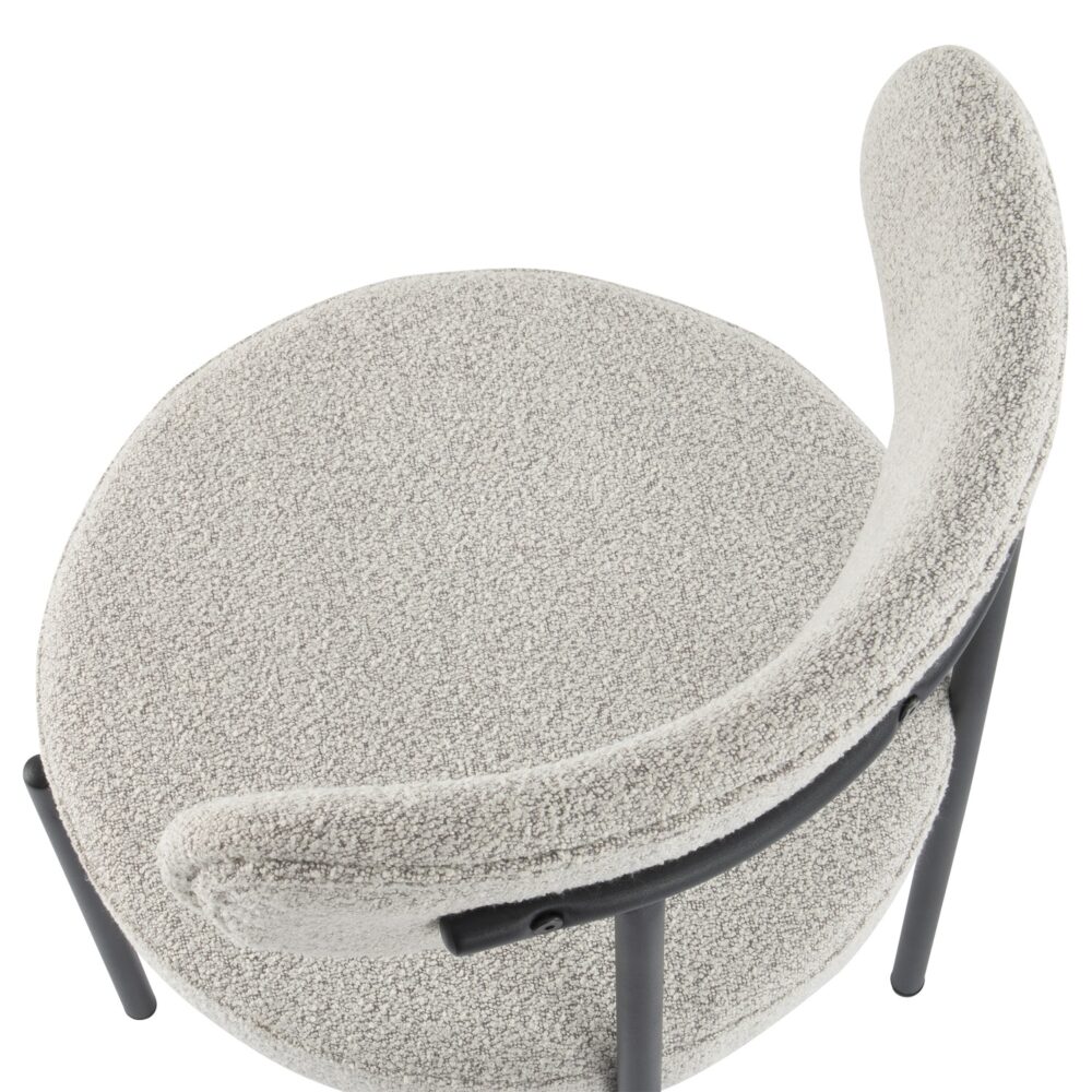 Luxe Boucle Cushioned Elsa Dining Chairs | White Quartz