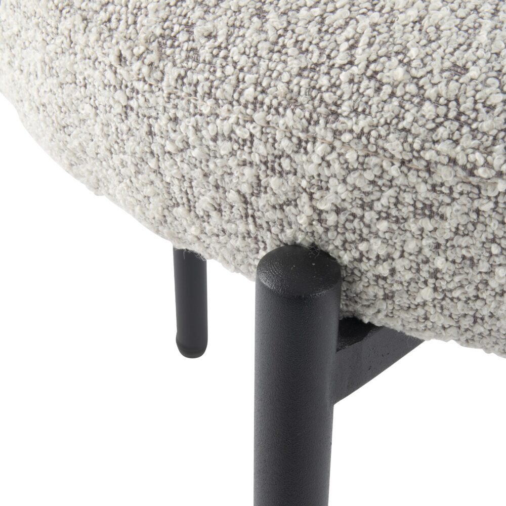 Luxe Boucle Cushioned Elsa Dining Chairs | White Quartz