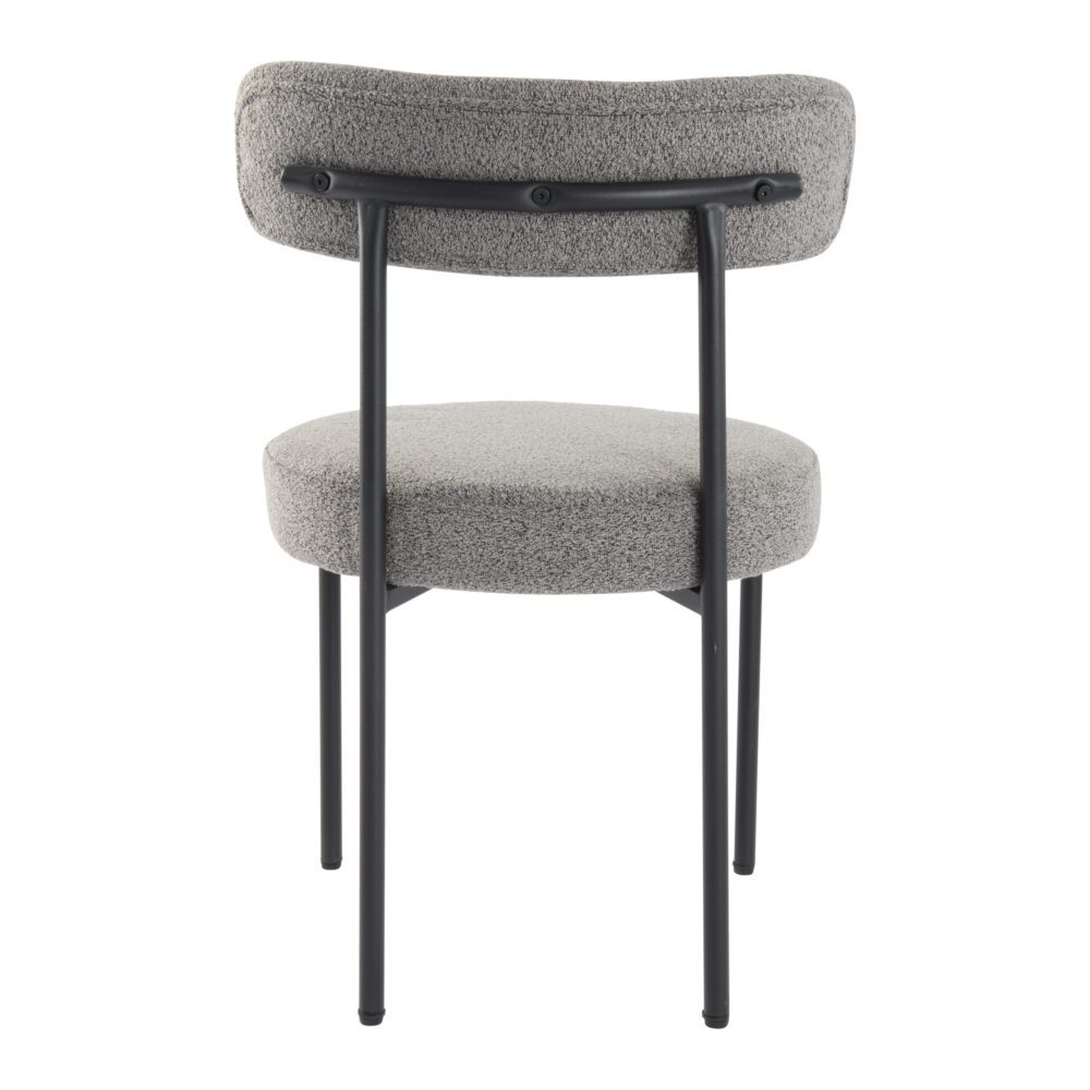 Plush Boucle Cushioned Elsa Dining Chairs | Slate Grey