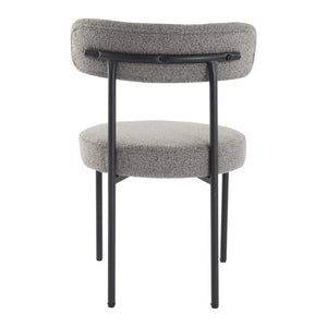 Plush Boucle Cushioned Elsa Dining Chairs | Slate Grey