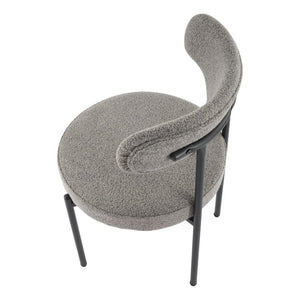 Plush Boucle Cushioned Elsa Dining Chairs | Slate Grey