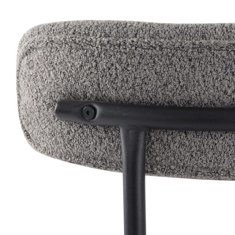 Plush Boucle Cushioned Elsa Dining Chairs | Slate Grey
