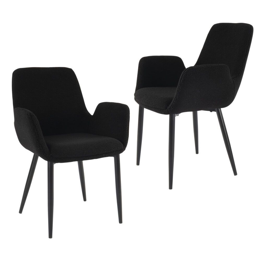 Charcoal Embrace Boucle – Teddy Sherpa Fabric Armchair Set