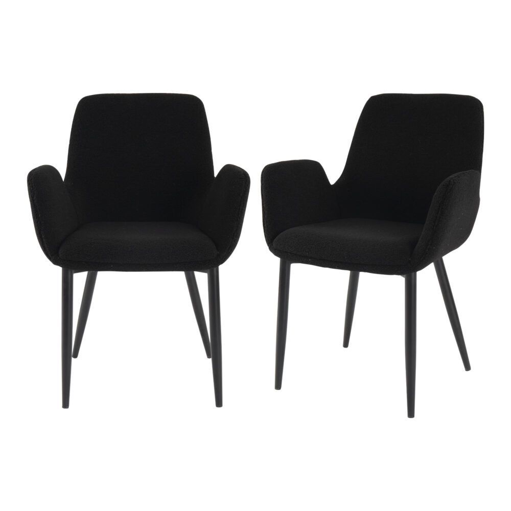Charcoal Embrace Boucle – Teddy Sherpa Fabric Armchair Set