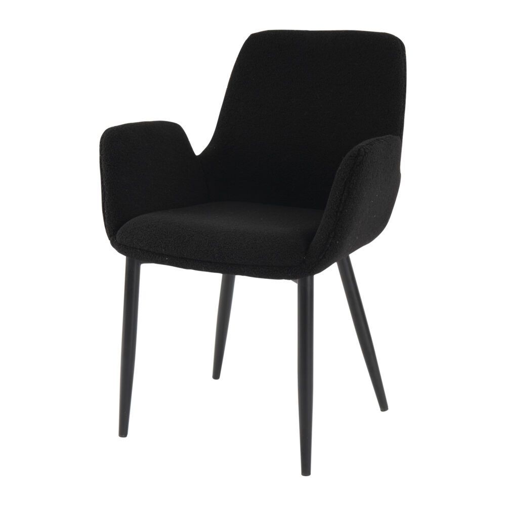 Charcoal Embrace Boucle – Teddy Sherpa Fabric Armchair Set
