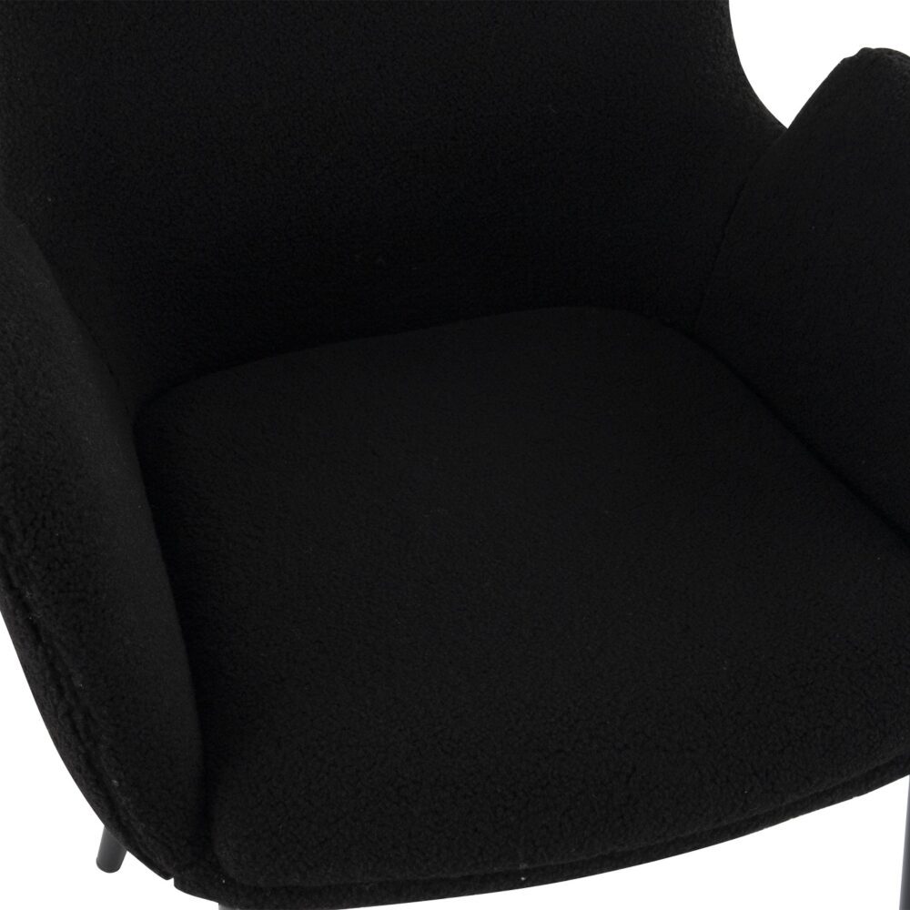 Charcoal Embrace Boucle – Teddy Sherpa Fabric Armchair Set