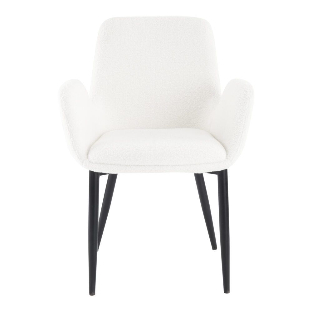 Boucle – Teddy Sherpa Fabric Bliss Armrest Dining Chair Ensemble