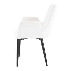 Boucle – Teddy Sherpa Fabric Bliss Armrest Dining Chair Ensemble