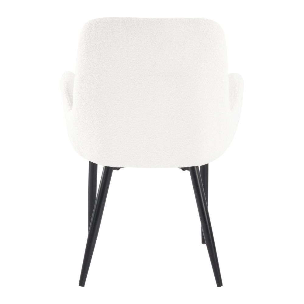 Boucle – Teddy Sherpa Fabric Bliss Armrest Dining Chair Ensemble